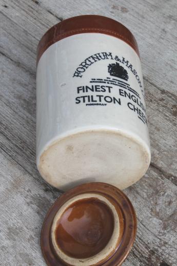 photo of English Stilton cheese crock jar, vintage Royal Doulton crockery pot Fortnum & Mason #6