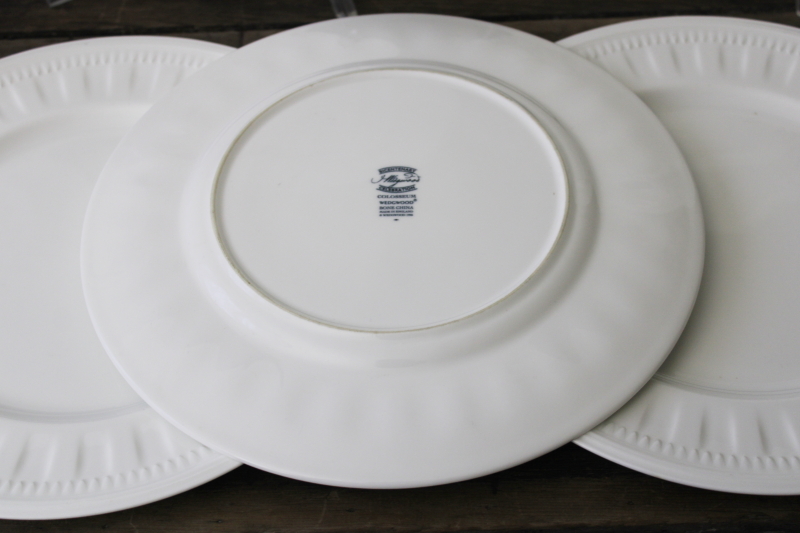 photo of English Wedgwood Colosseum pattern dinner plates set of 6 pure white china whiteware #3