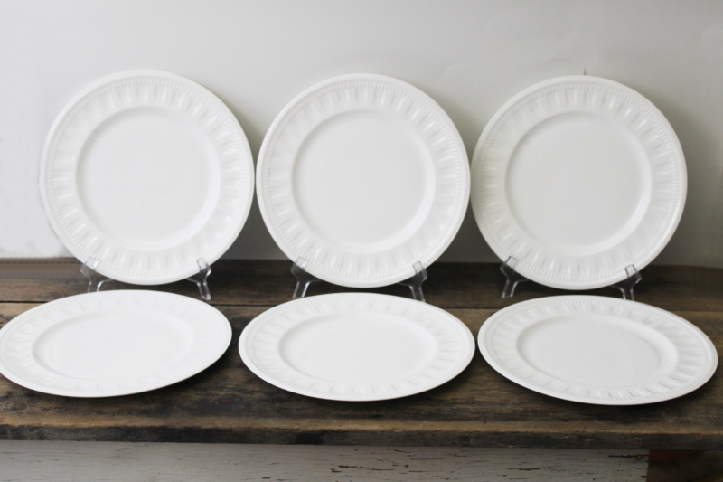 photo of English Wedgwood Colosseum pattern dinner plates set of 6 pure white china whiteware #5