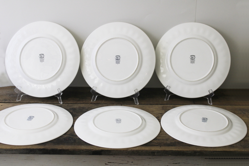 photo of English Wedgwood Colosseum pattern dinner plates set of 6 pure white china whiteware #6