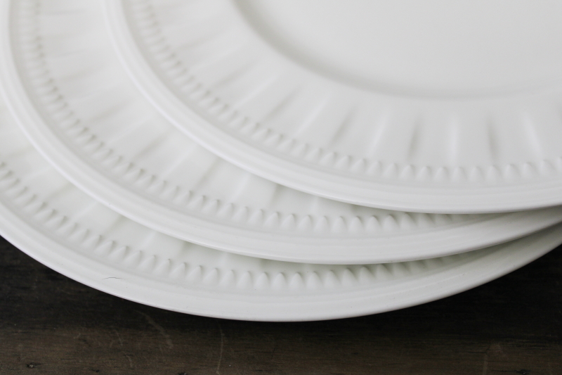 photo of English Wedgwood Colosseum pattern dinner plates set of 6 pure white china whiteware #7