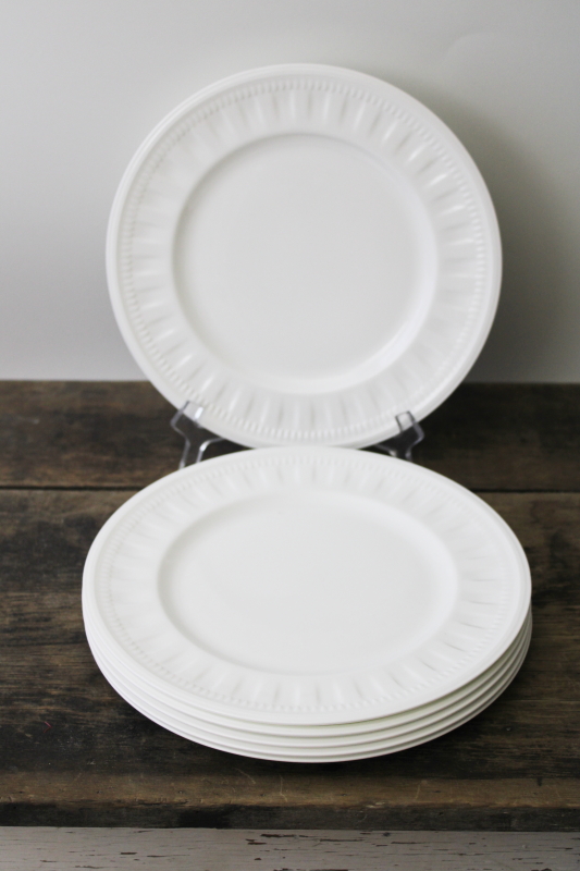 photo of English Wedgwood Colosseum pattern dinner plates set of 6 pure white china whiteware #8