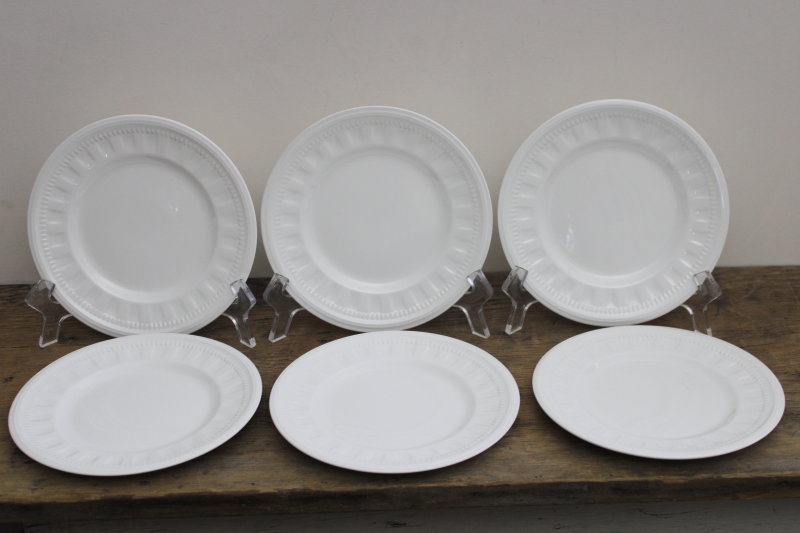 photo of English Wedgwood Colosseum pattern pure white china bread & butter plates set of 6 #1