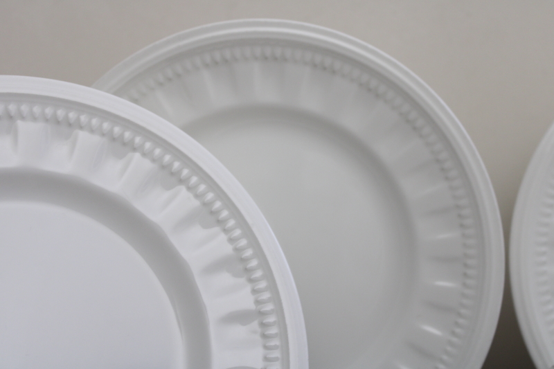 photo of English Wedgwood Colosseum pattern pure white china bread & butter plates set of 6 #2