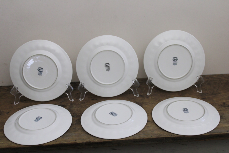 photo of English Wedgwood Colosseum pattern pure white china bread & butter plates set of 6 #4