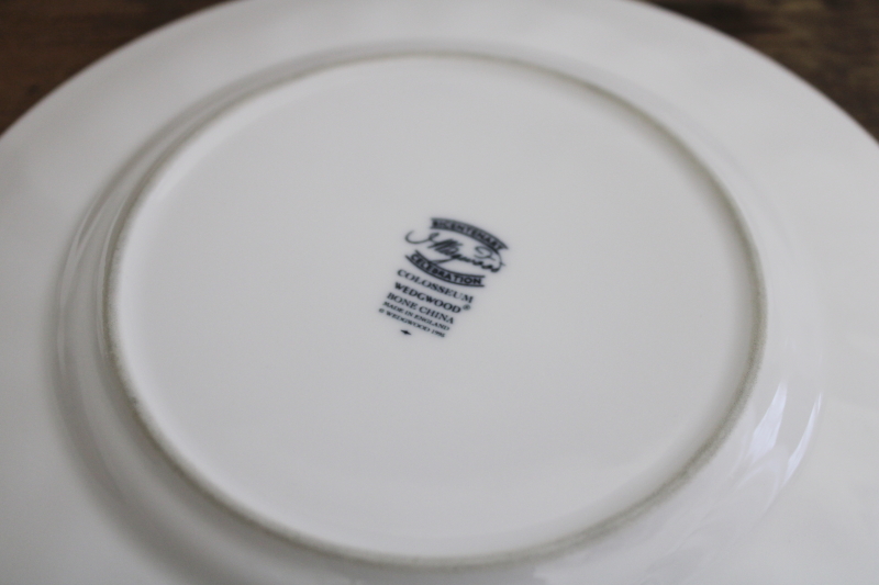 photo of English Wedgwood Colosseum pattern pure white china bread & butter plates set of 6 #5