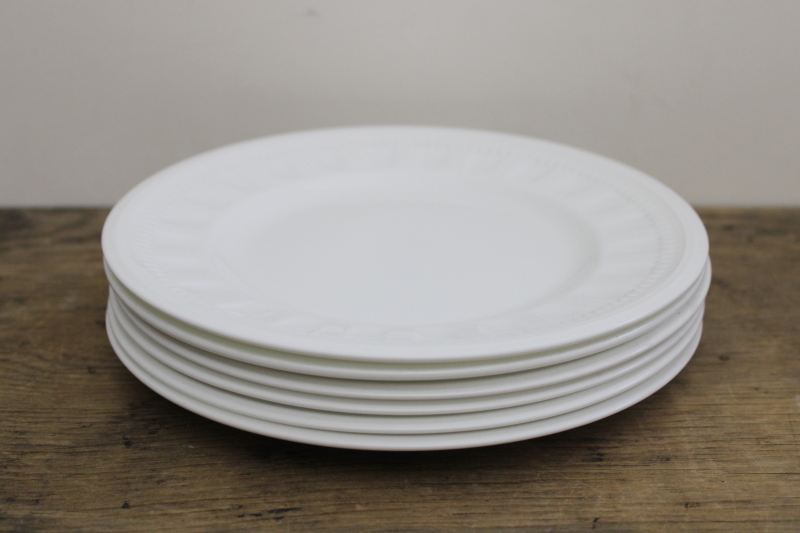 photo of English Wedgwood Colosseum pattern pure white china bread & butter plates set of 6 #6