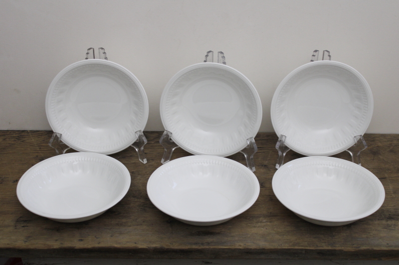 photo of English Wedgwood Colosseum pattern pure 	white china cereal or oatmeal bowls set of 6 #1