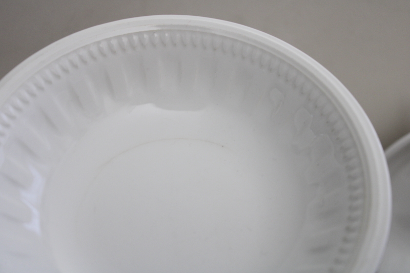 photo of English Wedgwood Colosseum pattern pure 	white china cereal or oatmeal bowls set of 6 #3