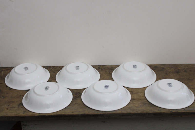 photo of English Wedgwood Colosseum pattern pure 	white china cereal or oatmeal bowls set of 6 #4