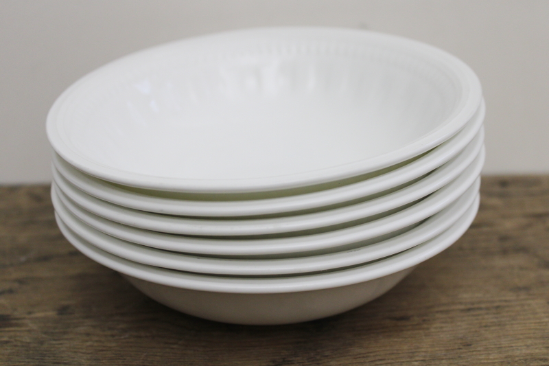 photo of English Wedgwood Colosseum pattern pure 	white china cereal or oatmeal bowls set of 6 #7