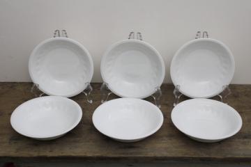 catalog photo of English Wedgwood Colosseum pattern pure 	white china cereal or oatmeal bowls set of 6