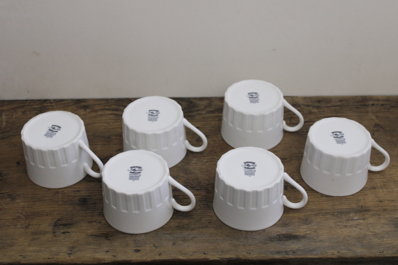 photo of English Wedgwood Colosseum pattern pure white china cups-no saucers-set of 6 #3