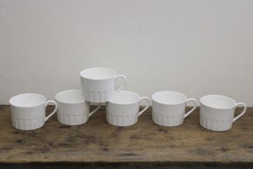 English Wedgwood Colosseum pattern pure white china cups-no saucers-set of 6