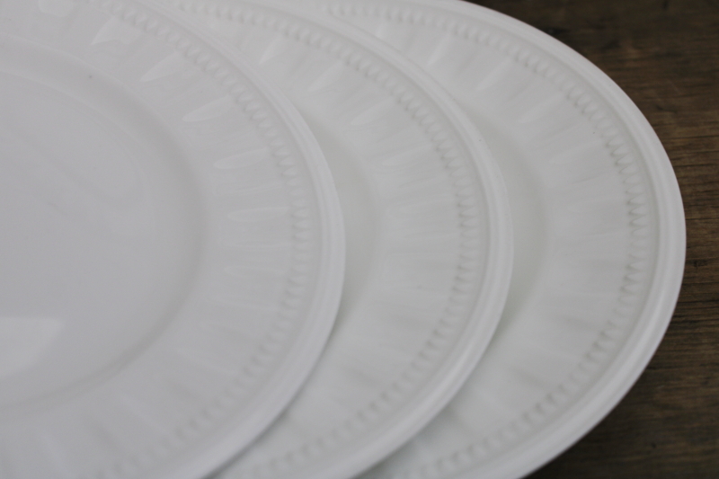 photo of English Wedgwood Colosseum pattern salad plates set of 6 pure white china whiteware #2