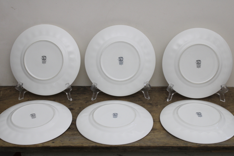 photo of English Wedgwood Colosseum pattern salad plates set of 6 pure white china whiteware #5