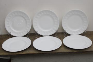 catalog photo of English Wedgwood Colosseum pattern salad plates set of 6 pure white china whiteware