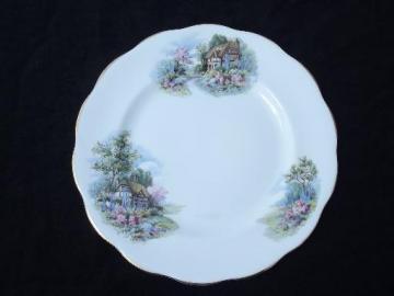 catalog photo of English cottage vintage Queen Anne fine bone china plate, England