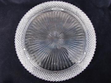 catalog photo of English hobnail diamond point pattern glass vintage cake plateau plate