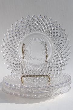 catalog photo of English hobnail diamond point vintage Westmoreland glass luncheon / salad plates