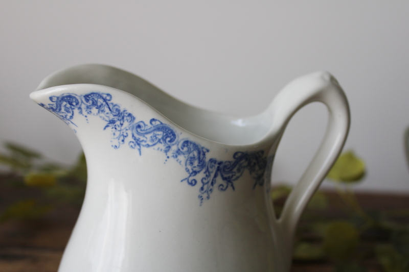 photo of English ironstone china pitcher, creamer or milk jug 20th century vintage Royal Crownford Victoriana  #2