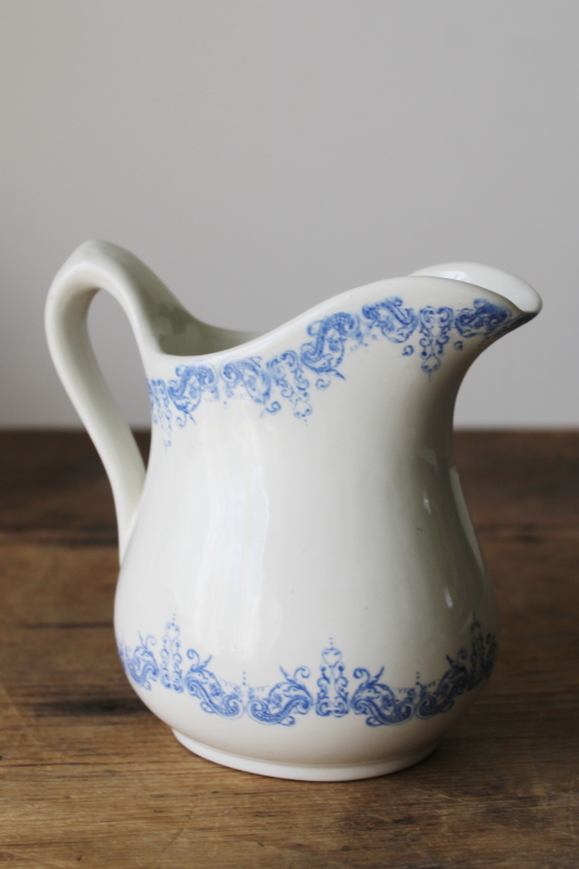 photo of English ironstone china pitcher, creamer or milk jug 20th century vintage Royal Crownford Victoriana  #3