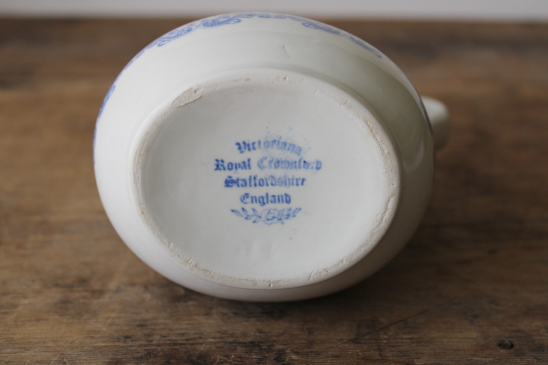 photo of English ironstone china pitcher, creamer or milk jug 20th century vintage Royal Crownford Victoriana  #4