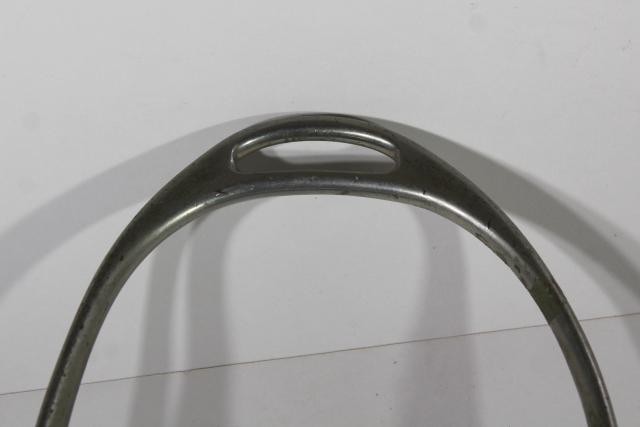 photo of English make old solid nickel horse tack riding stirrups, 19th or 20th century vintage #6