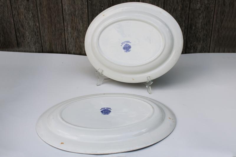 photo of English scenery vintage blue & white transferware china large & small platters #5