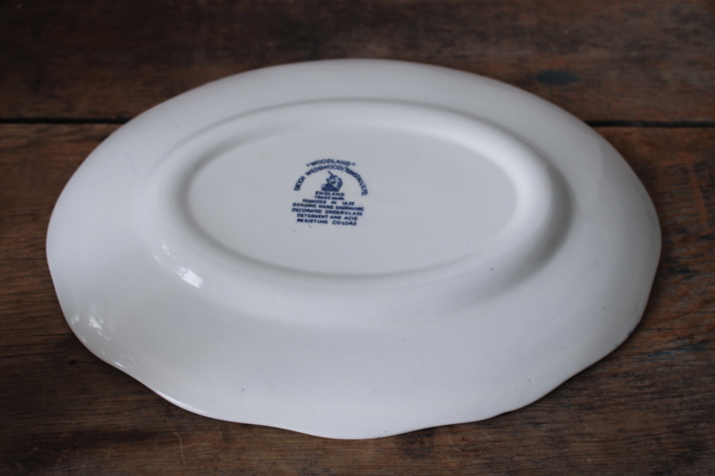 photo of Enoch Wedgwood Woodland pattern platter, vintage transferware blue & white china  #4