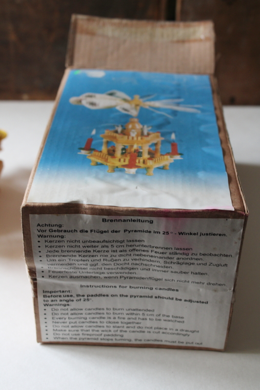 photo of Erzgebirge style German wood Christmas candle spinner carousel pyramid, new in box vintage #3