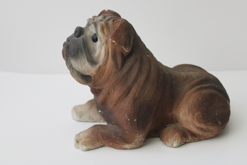 photo of Esco dog shar pei or bulldog, large statue chalkware or cement figure vintage 1980 #3