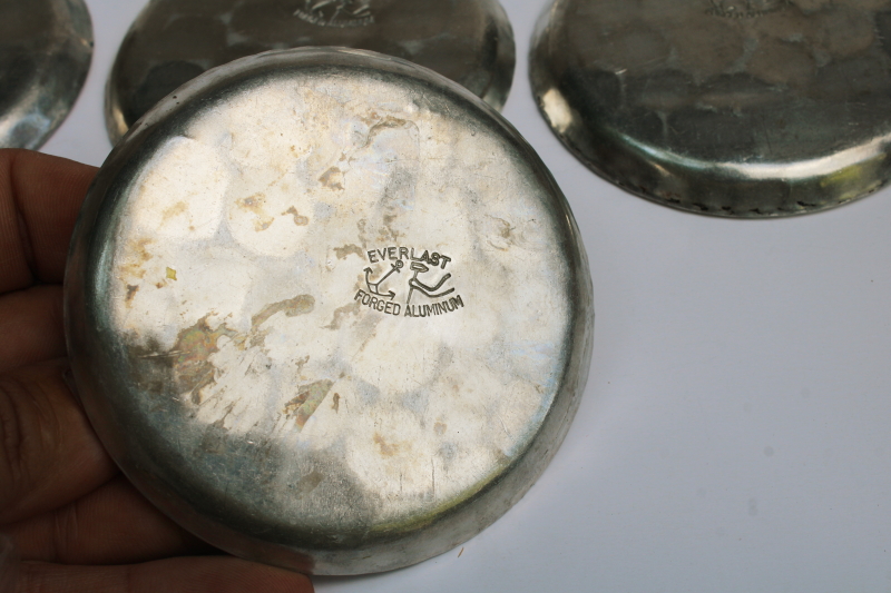 photo of Everlast forged aluminum coasters set, dogwood floral vintage wrought aluminum #6