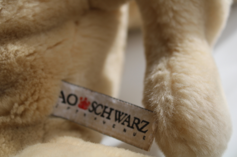 photo of FAO Schwarz large plush pug dog, floppy old worn toy stuffed animal #4