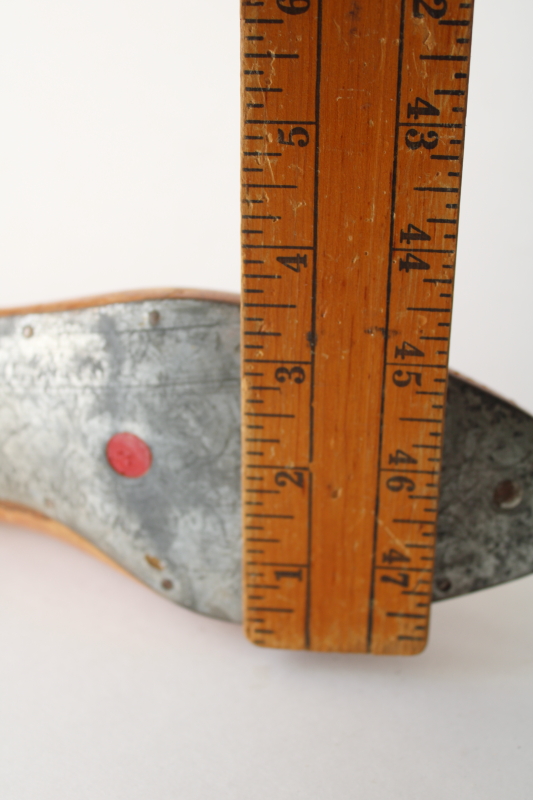 photo of Fagus wood shoe stretcher, small last vintage carved wood foot form w/ steel sole primitive decor  #7