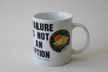 catalog photo of Failure Is Not An Option Apollo XIII lucky 13 coffee mug Kennedy Space Center