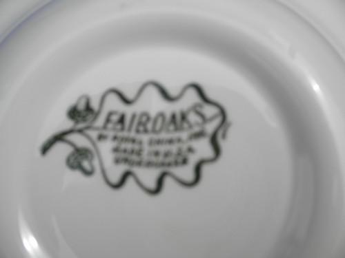 photo of Fair Oaks colored transferware dishes, vintage Royal china dinnerware #3