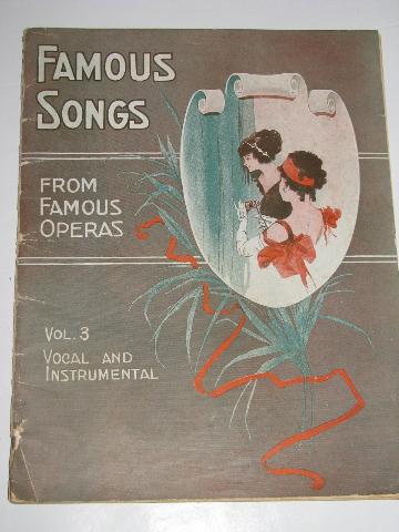 photo of Famous Selections / Songs from Operas, vintage piano music books #2