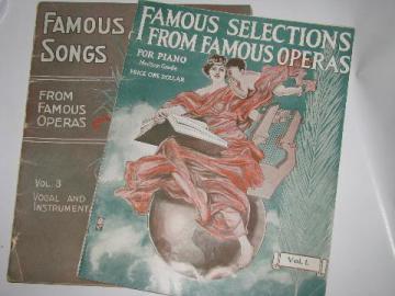 catalog photo of Famous Selections / Songs from Operas, vintage piano music books