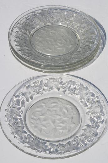 photo of Fantasia Princess House crystal, unused set of 4 glass luncheon plates #2