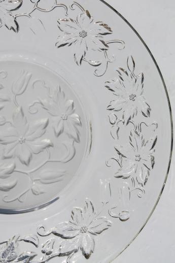 photo of Fantasia Princess House crystal, unused set of 4 glass luncheon plates #3