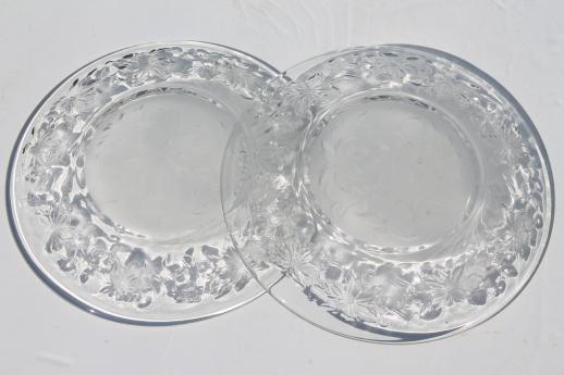 photo of Fantasia Princess House crystal, unused set of 4 glass luncheon plates #6