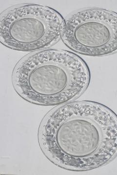 catalog photo of Fantasia Princess House crystal, unused set of 4 glass luncheon plates