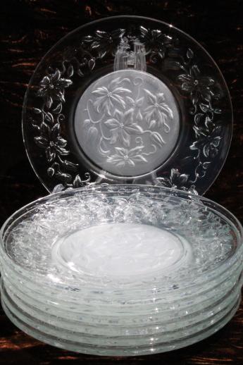photo of Fantasia Princess House crystal, unused set of 8 glass luncheon plates  #1