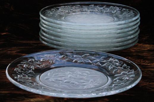 photo of Fantasia Princess House crystal, unused set of 8 glass luncheon plates  #2