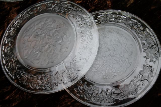 photo of Fantasia Princess House glass dinner plates, vintage estate set of 12 #7