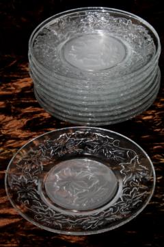 catalog photo of Fantasia Princess House glass dishes, set of 10 dessert or bread & butter plates