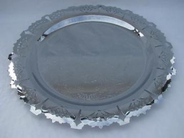 catalog photo of Farberware art deco vintage pierced chrome, round tray