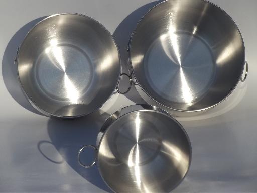 photo of Farberware stainless steel mixing bowls, ring handles nesting bowl se #3