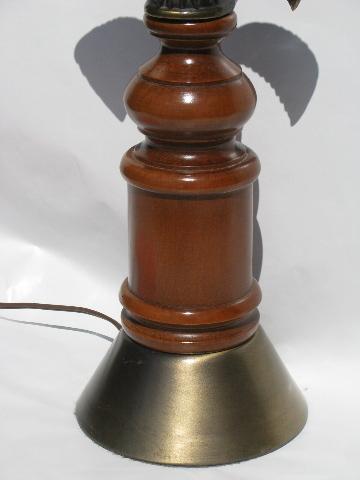 photo of Federal eagle brass plated cast metal table lamp, 50s-60s vintage #4